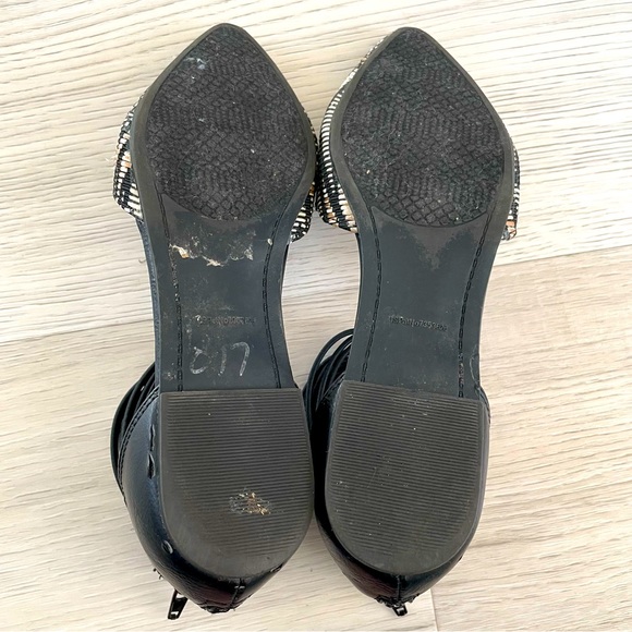 Rampage Black, White, & Tan Woven Flats with Strappy Ankle - Picture 5 of 6